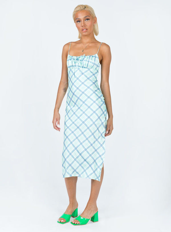 Kirra Midi Dress Green / Blue