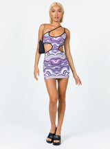 Benjamin Mini Dress Purple Multi