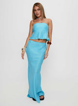Lucelia Maxi Skirt Aqua