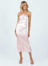 Barnsley Strapless Midi Dress Pink / Floral