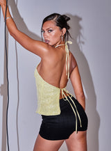 Sun Salutations Halter Top Yellow