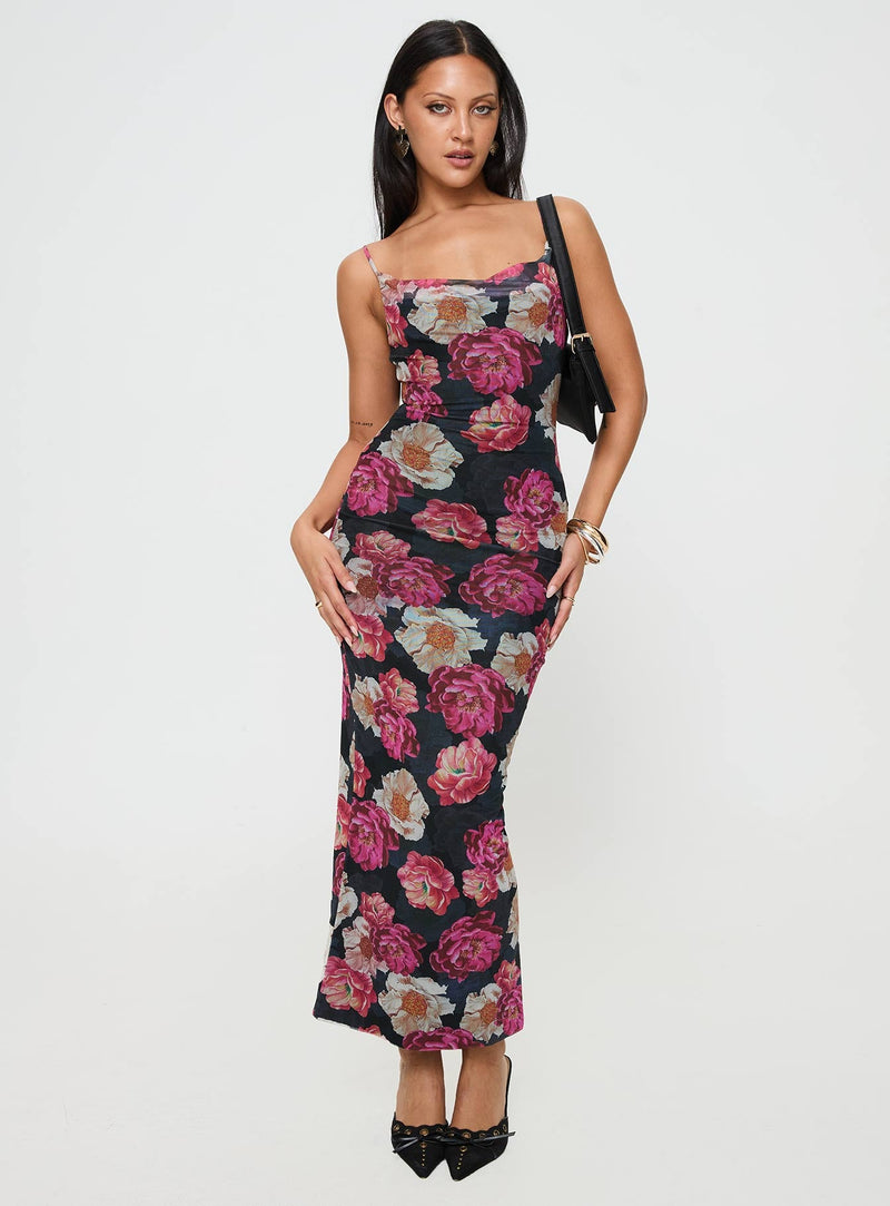 Auley Maxi Dress Multi / Red Floral