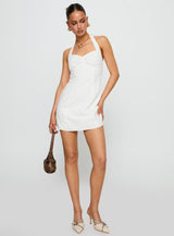 Journey On Halter Mini Dress White