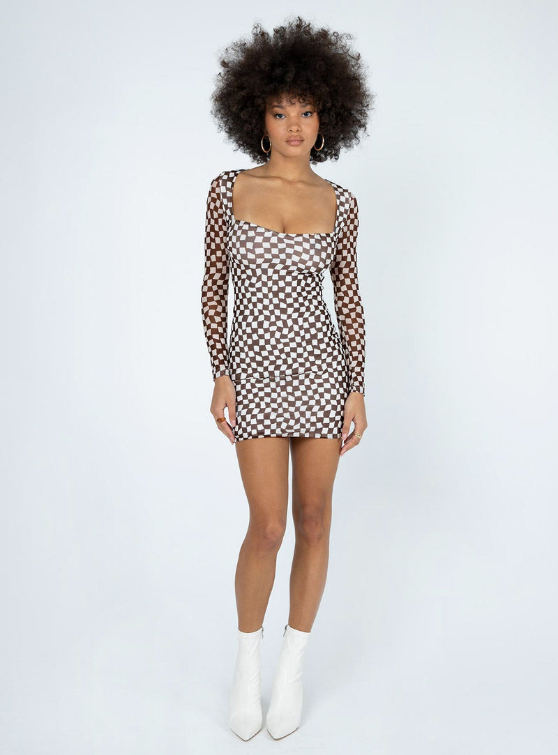 Marcus Mini Dress Brown / White