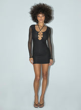 Wyatt Long Sleeve Mini Dress Black