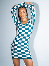 Lucien Mini Dress Green / White