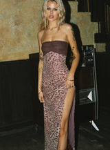 Raidein Strapless Maxi Dress Leopard