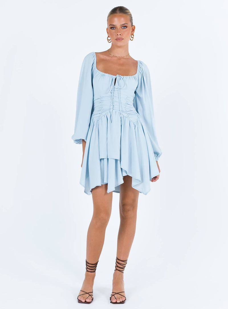 Barrett Long Sleeve Mini Dress Blue