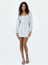 Vilma Long Sleeve Dress White Floral