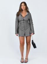 Anni Pin Stripe Mini Dress Grey
