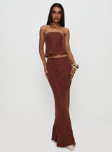 Lucelia Maxi Skirt Brown