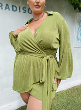 Party Time Mini Dress Green Curve