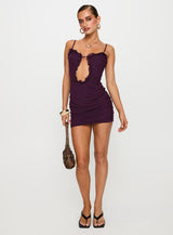 Sire Cut Out Mini Dress Purple