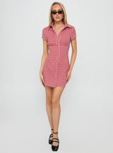 Motley Mini Dress Red Check