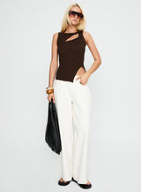 Cash Out Twist Detail Top Chocolate