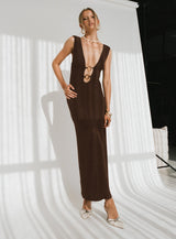Steward Maxi Dress Chocolate Petite
