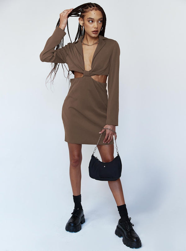 Celeste Mini Dress Brown