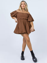 Halton Mini Dress Brown