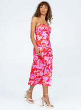 Tinzia Midi Dress Red Floral