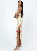 Arness Maxi Dress Yellow Floral