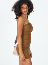 Emmaline Strapless Mini Dress Brown
