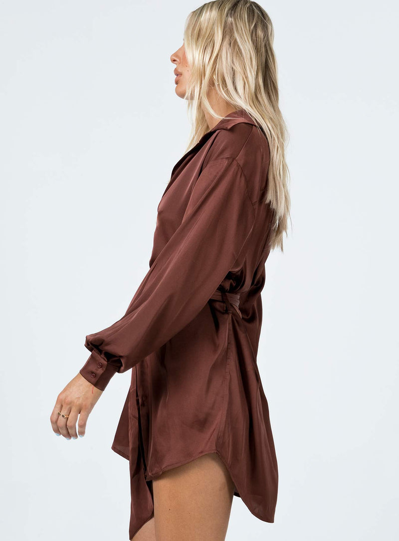Leighton Mini Dress Brown