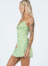 Tasmin Mini Dress Green Floral