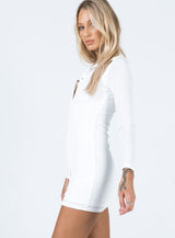 Elody Long Sleeve Mini Dress White