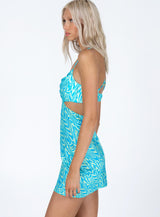 Jemma Mini Dress Blue / Green