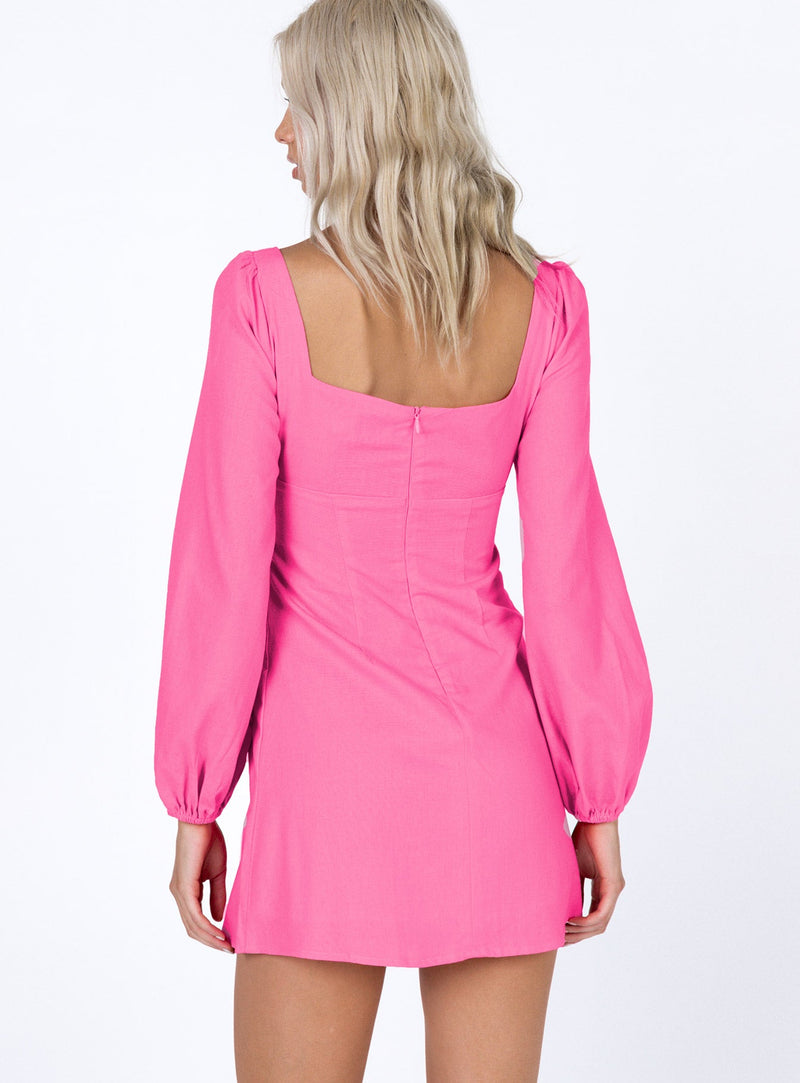 Hastings Long Sleeve Mini Dress Pink
