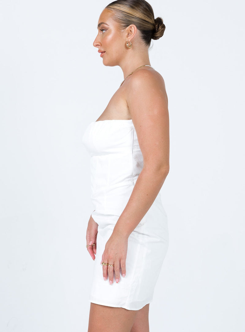 Ivy Corset Mini Dress White