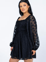 Alisha Long Sleeve Mini Dress Black
