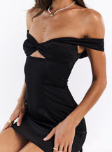 Rava Off The Shoulder Mini Dress Black
