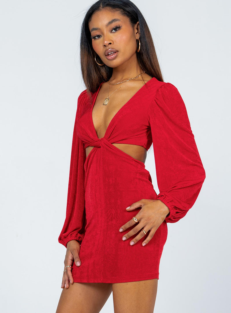Adi Cut Out Mini Dress Red