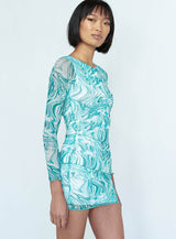 Winston Mini Dress Green Swirl