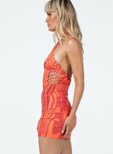 Arden Mini Dress Orange Multi