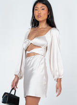 Nakita Long Sleeve Mini Dress Champagne