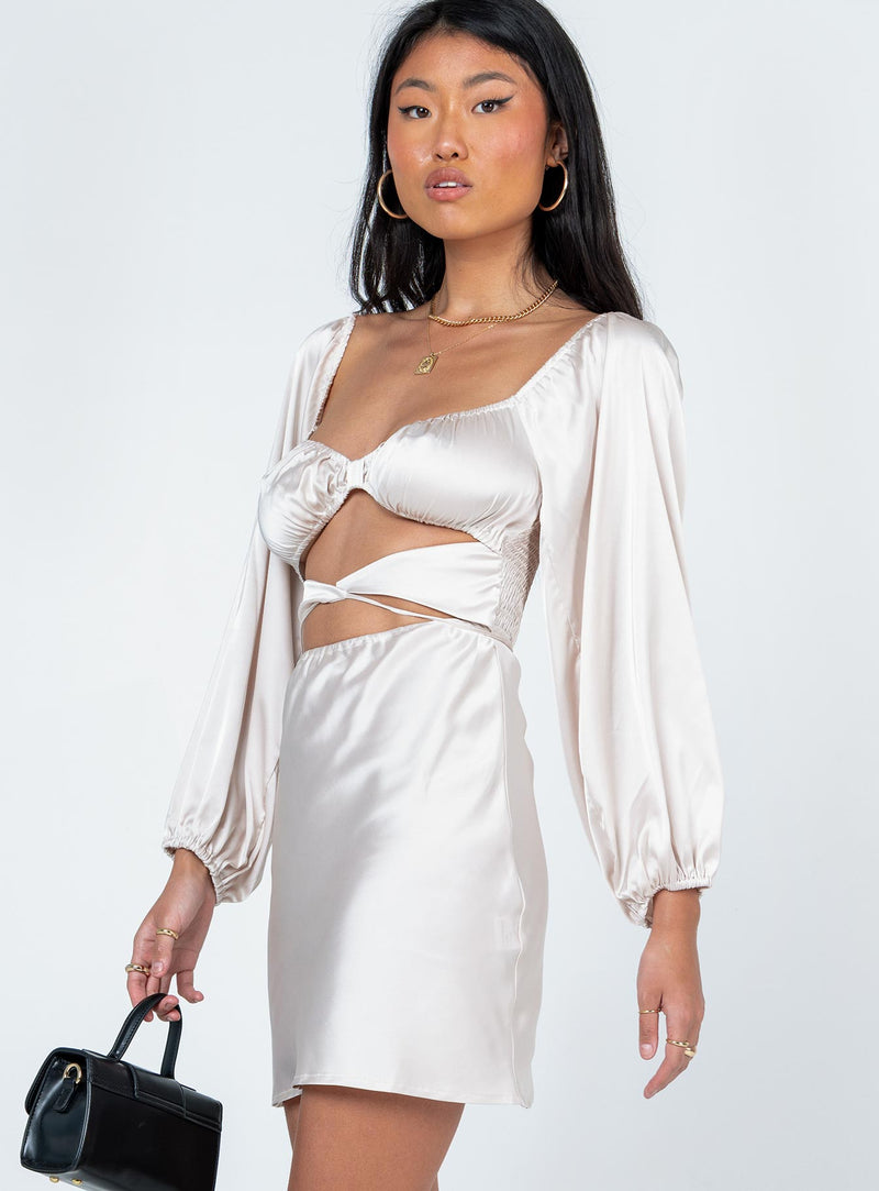 Nakita Long Sleeve Mini Dress Champagne
