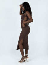 Lainey Midi Dress Brown