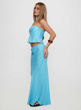 Lucelia Maxi Skirt Aqua