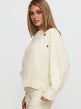 Susi Fluffy Knit Sweater Ivory