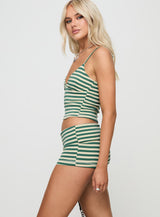 Miztaray Shorts Green / Cream Stripe
