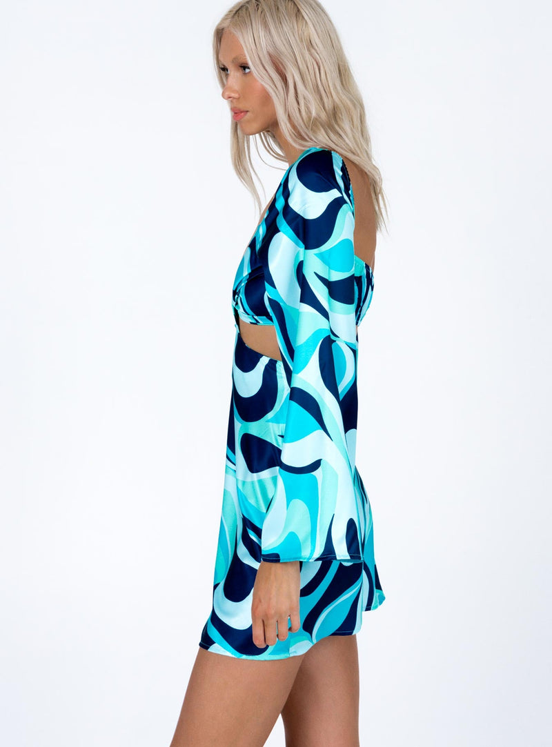 Dominique Mini Dress Blue Multi