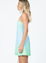 Geo Mini Dress Blue / Green