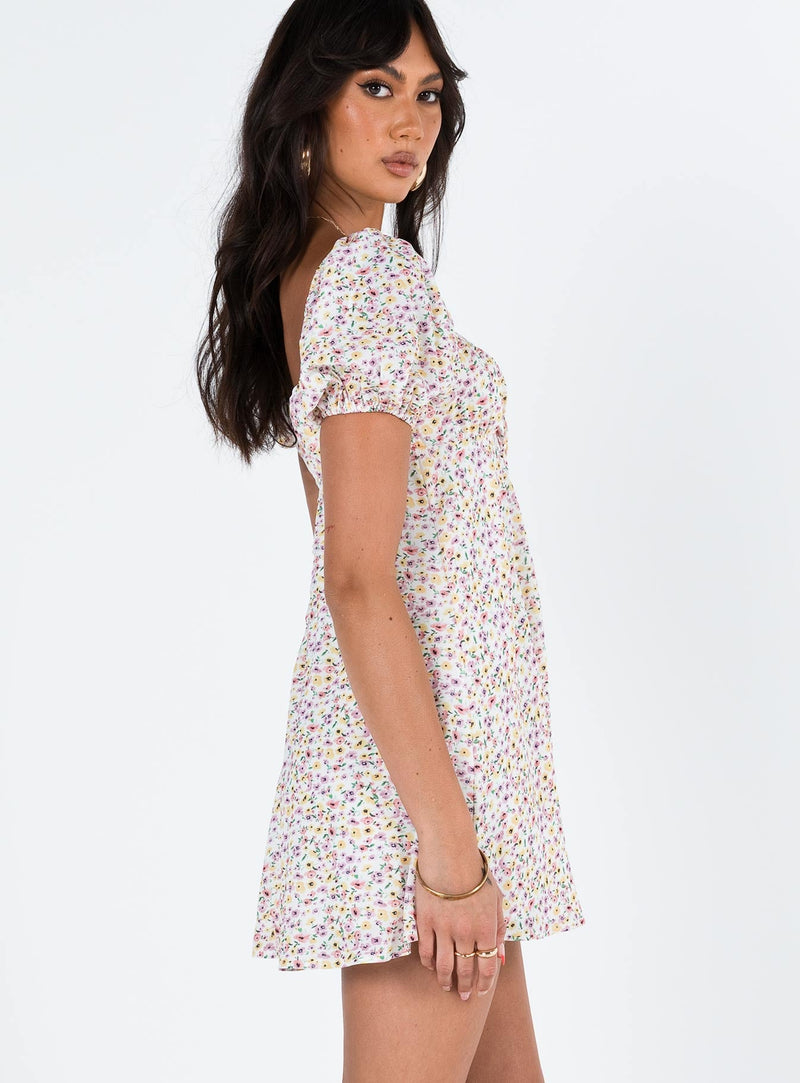 Sudarso Mini Dress Yellow Floral