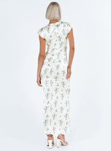 Armas Lace Trim Maxi Dress Floral