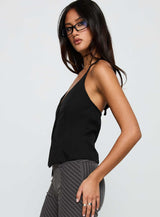No Sleep Halter Top Black