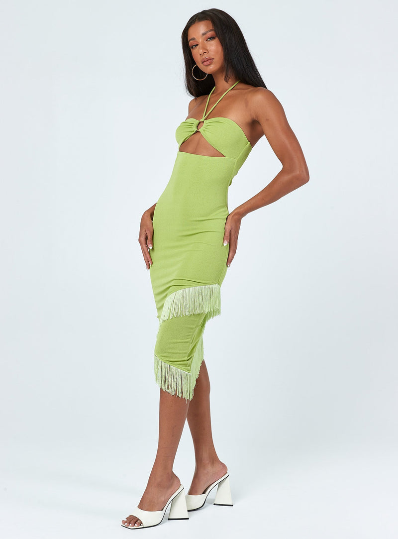 Tropicana Midi Dress Green