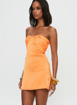 Irena Strapless Mini Dress Orange