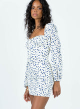 Vilma Long Sleeve Dress White Floral
